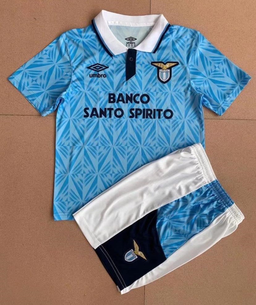 Kids-Lazio 91/92 Home Soccer Jersey